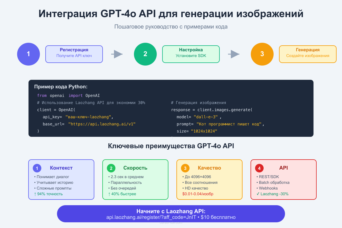 Руководство по интеграции GPT-4o API через Laozhang