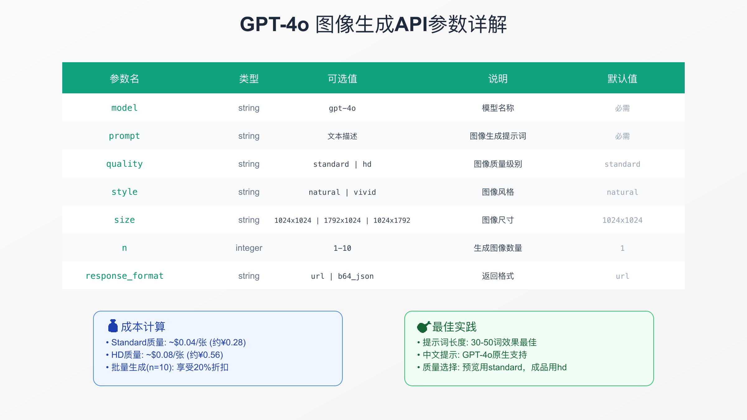 GPT-4o API参数详解表