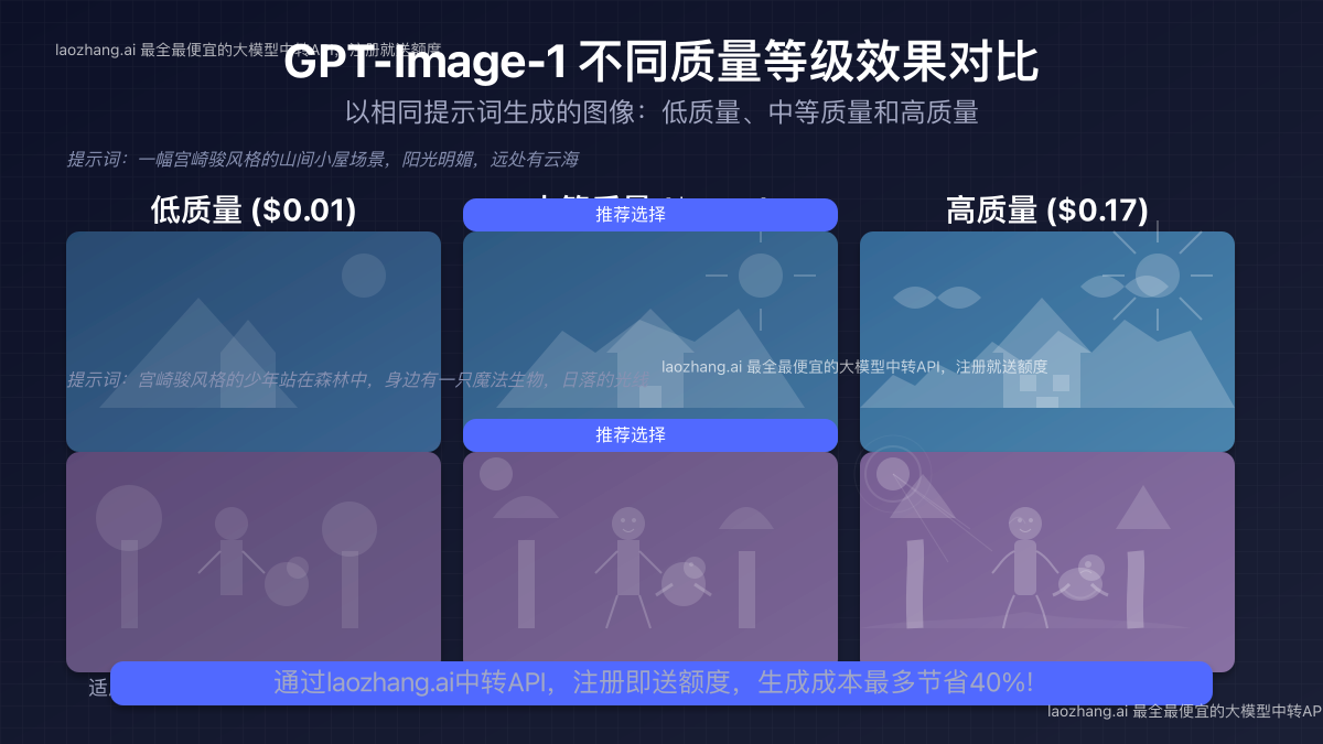 GPT-Image-1三种质量等级实际生成效果样本