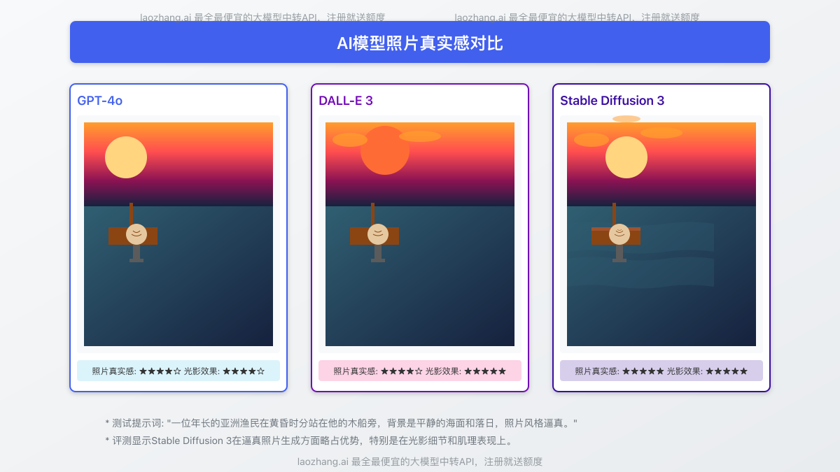 三种模型照片真实感对比