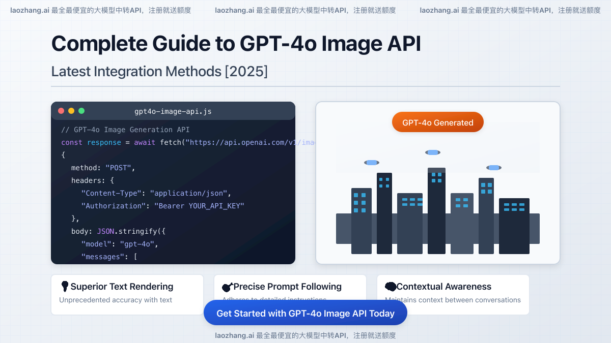 GPT-4o Image API Integration visualization showing code and image generation