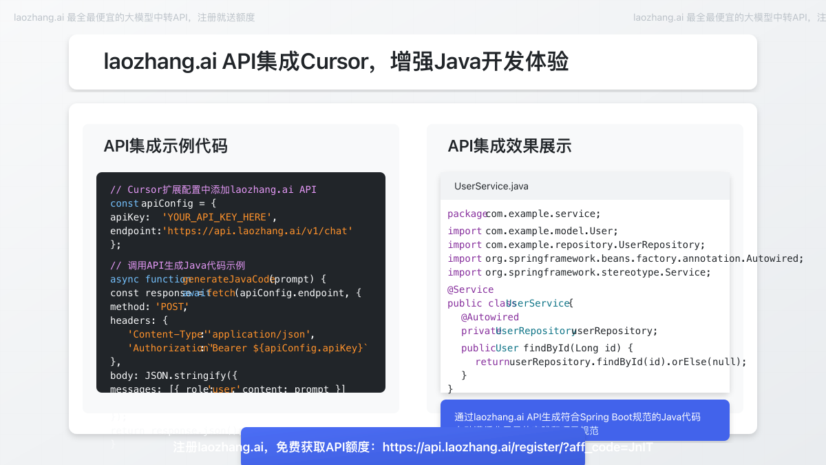 laozhang.ai API与Cursor Java集成效果