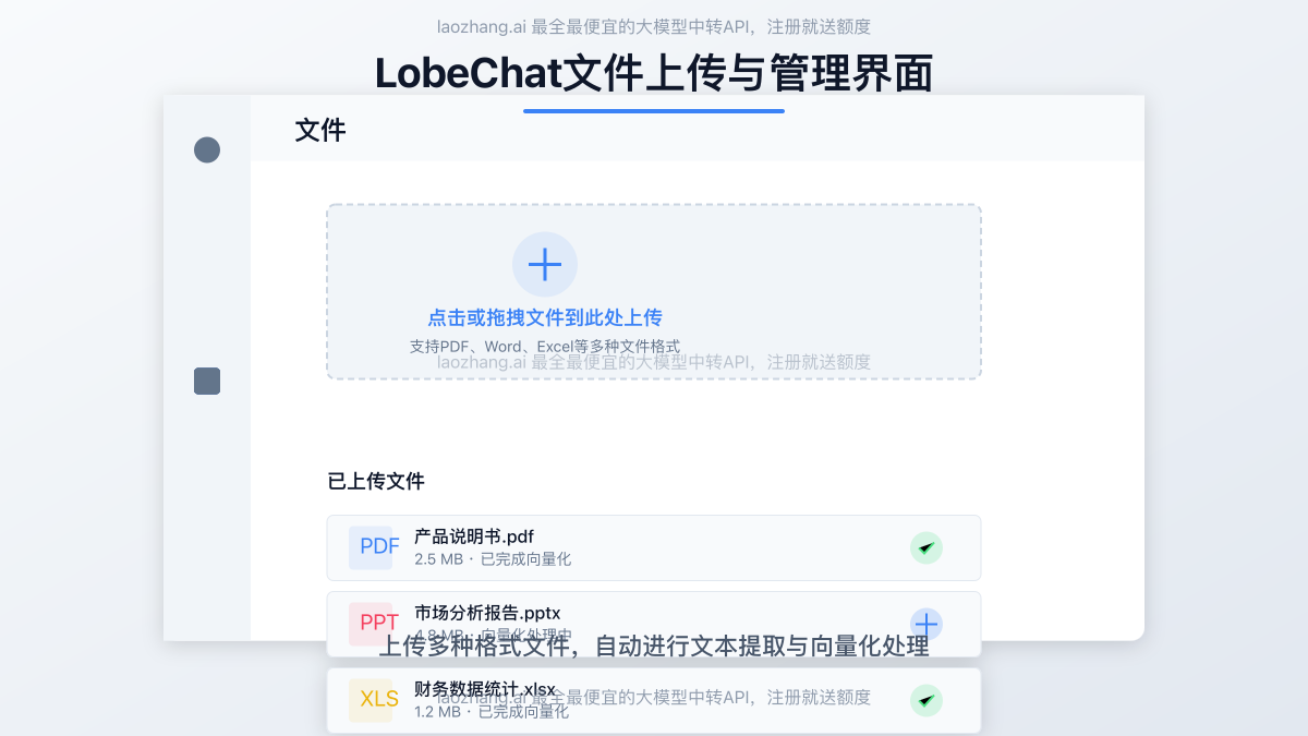 LobeChat文件上传界面