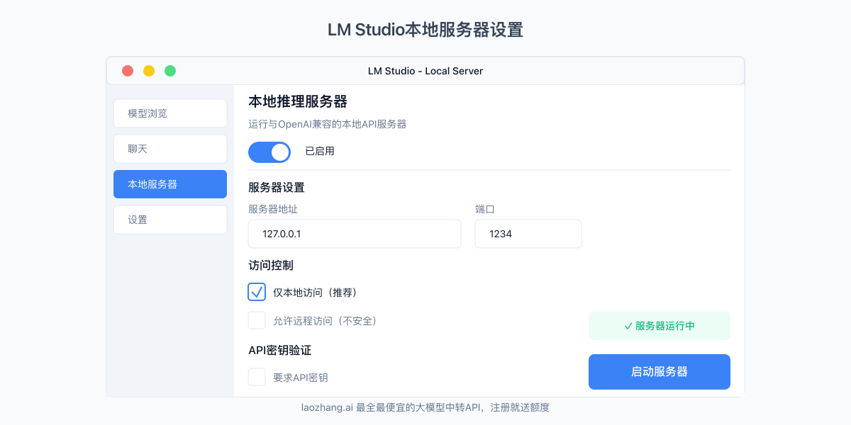 LM Studio服务器设置界面