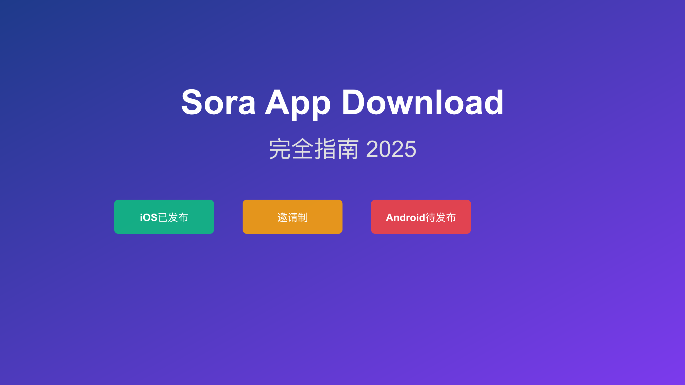 Sora App下载指南封面