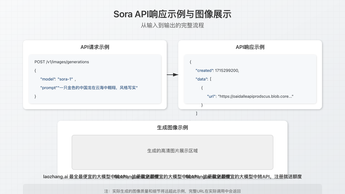 Sora API响应示例与图像展示