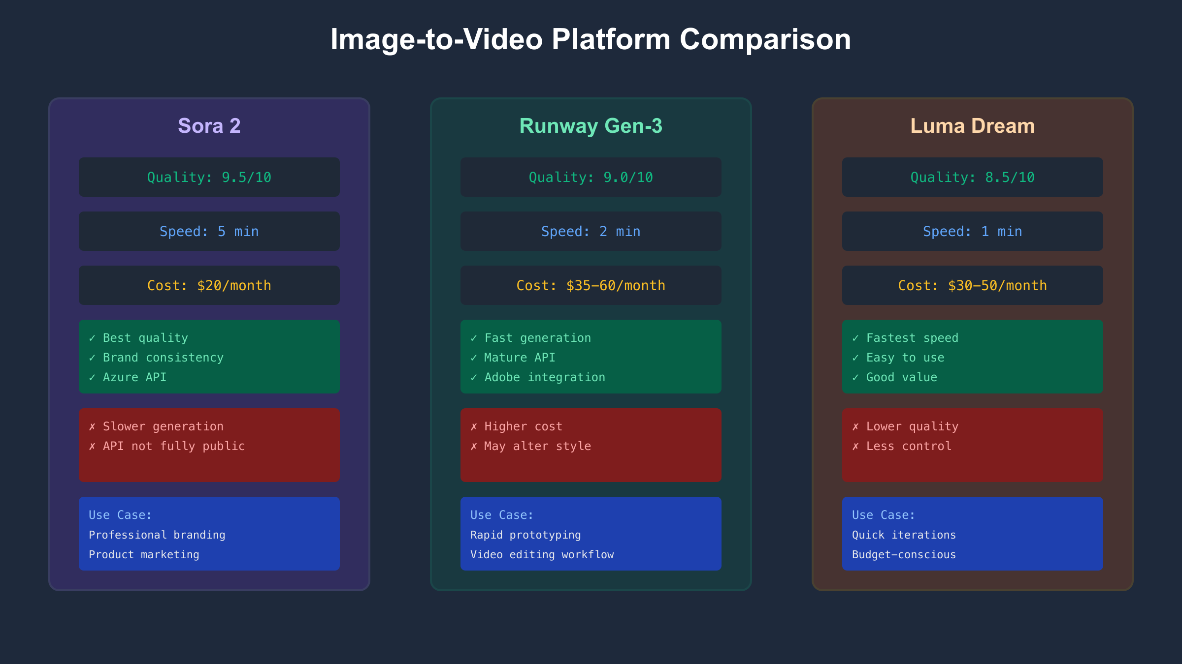 Comparison of Sora vs Runway image-to-video quality