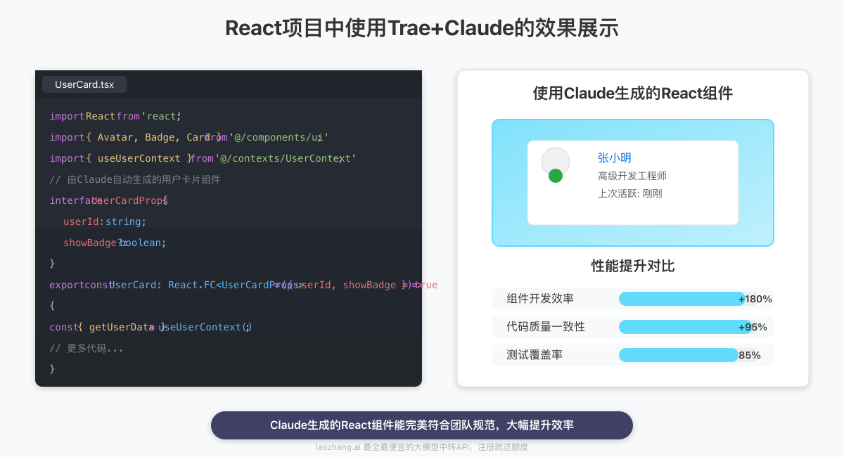 React项目中使用Trae+Claude的效果展示